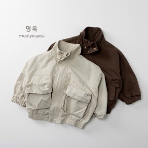 新款儿童工装长袖外套 棉质宽松韩版童装 男女童春秋百搭外套批发